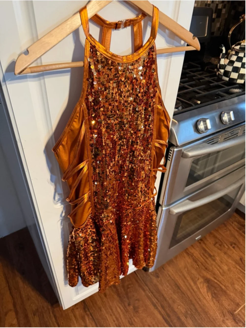 Weissman Adult Copper Ultra Sparkle Sequin Skater Dress